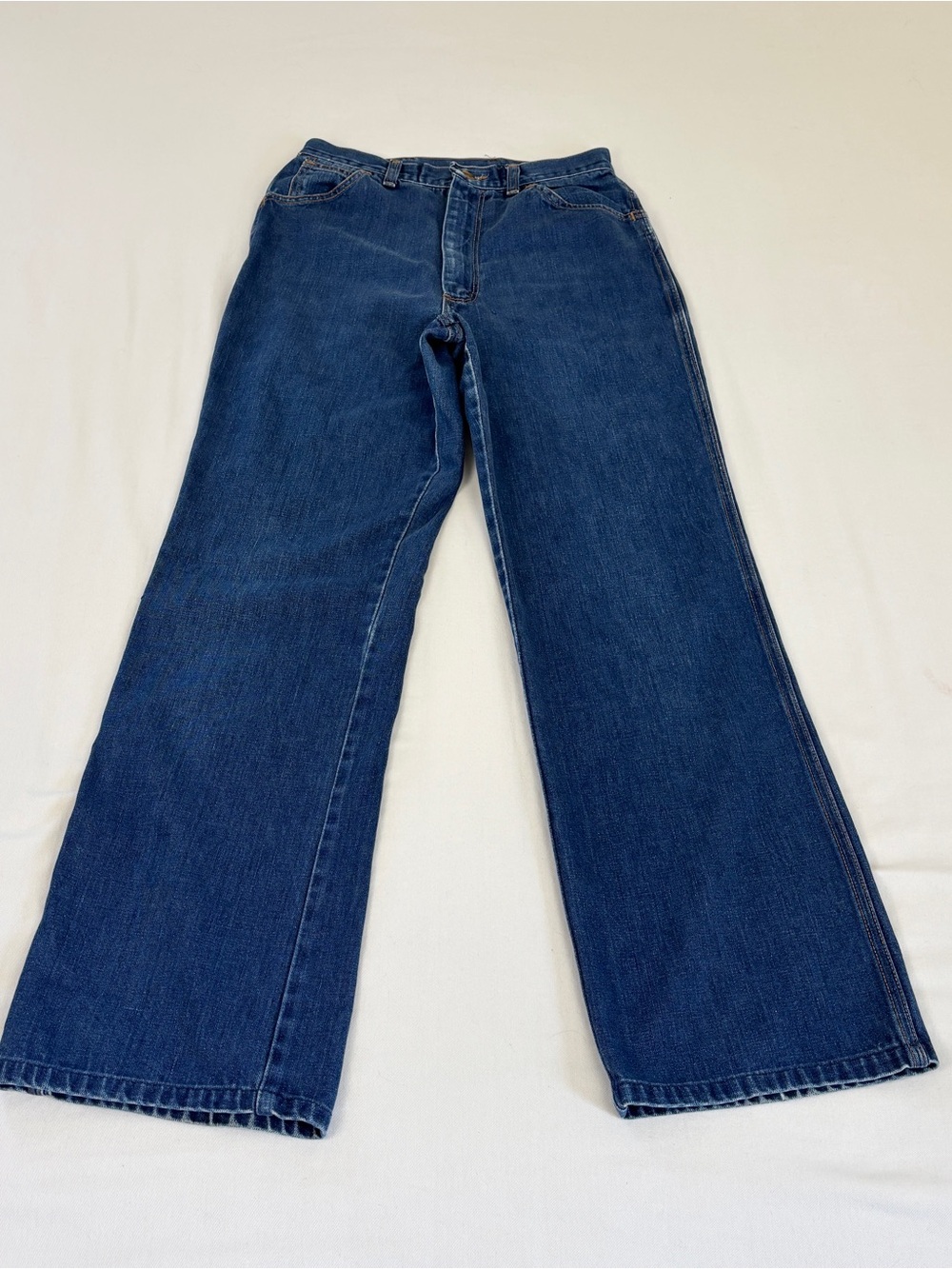 Vintage 70's Wrangler No Fault Denim Jeans Blue Womens  27x29” Talon Zipper USA